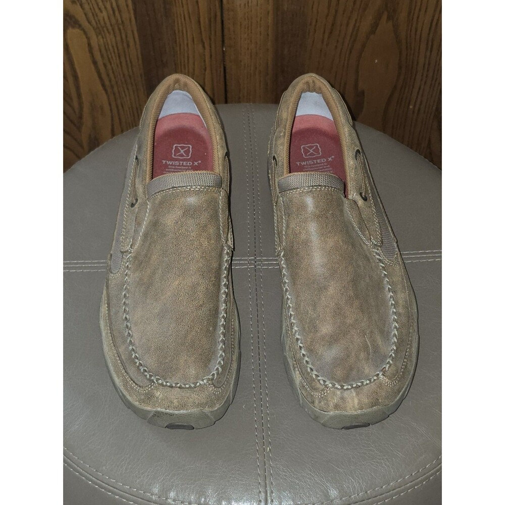 Twisted X MDMS002 Mens Original Slip-On Leather Driving Moc, 13M- Bomber